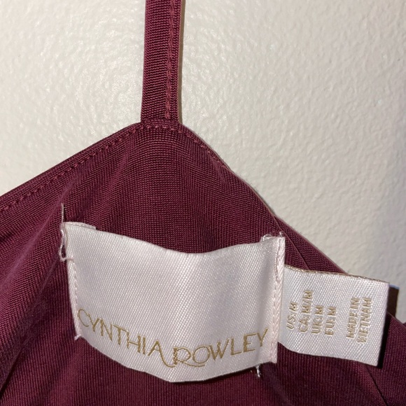Cynthia Rowley T-Back Wide Leg Jumpsuit in Burgundy - Size M - Picture 4 of 4